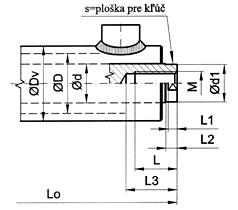 Vnitřní závit v pístnici - provedení 5